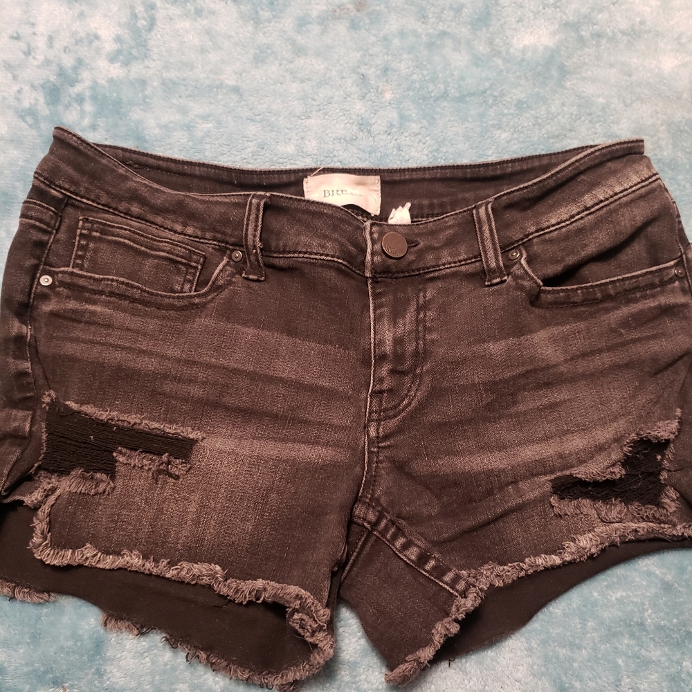 BKE faded black jean shorts